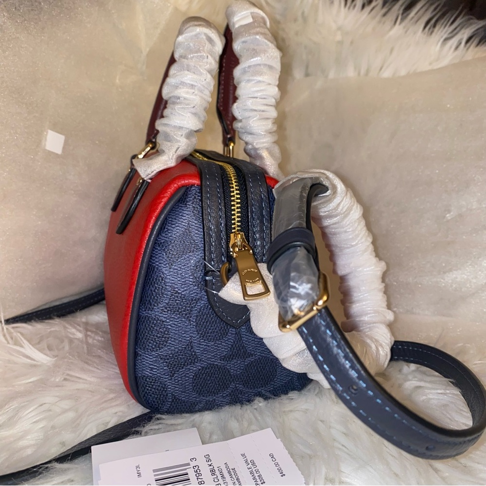 Coach ❤️💙❤️ leather mini rowan satchel crossbody bag purse New - Picture 3 of 12